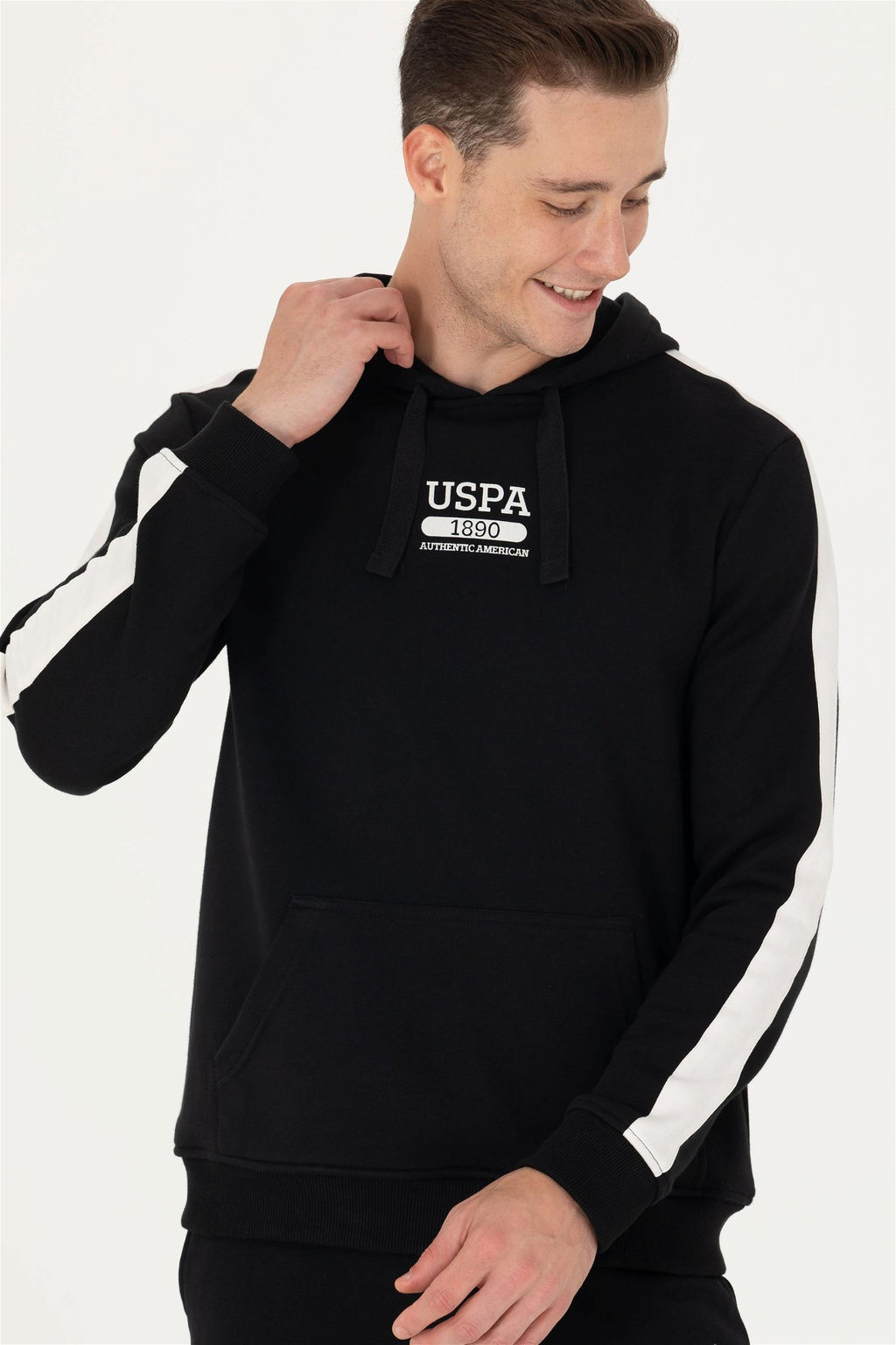 U. S. Polo Assn Мужская черная толстовка с капюшоном - U.s. polo assn фото 4