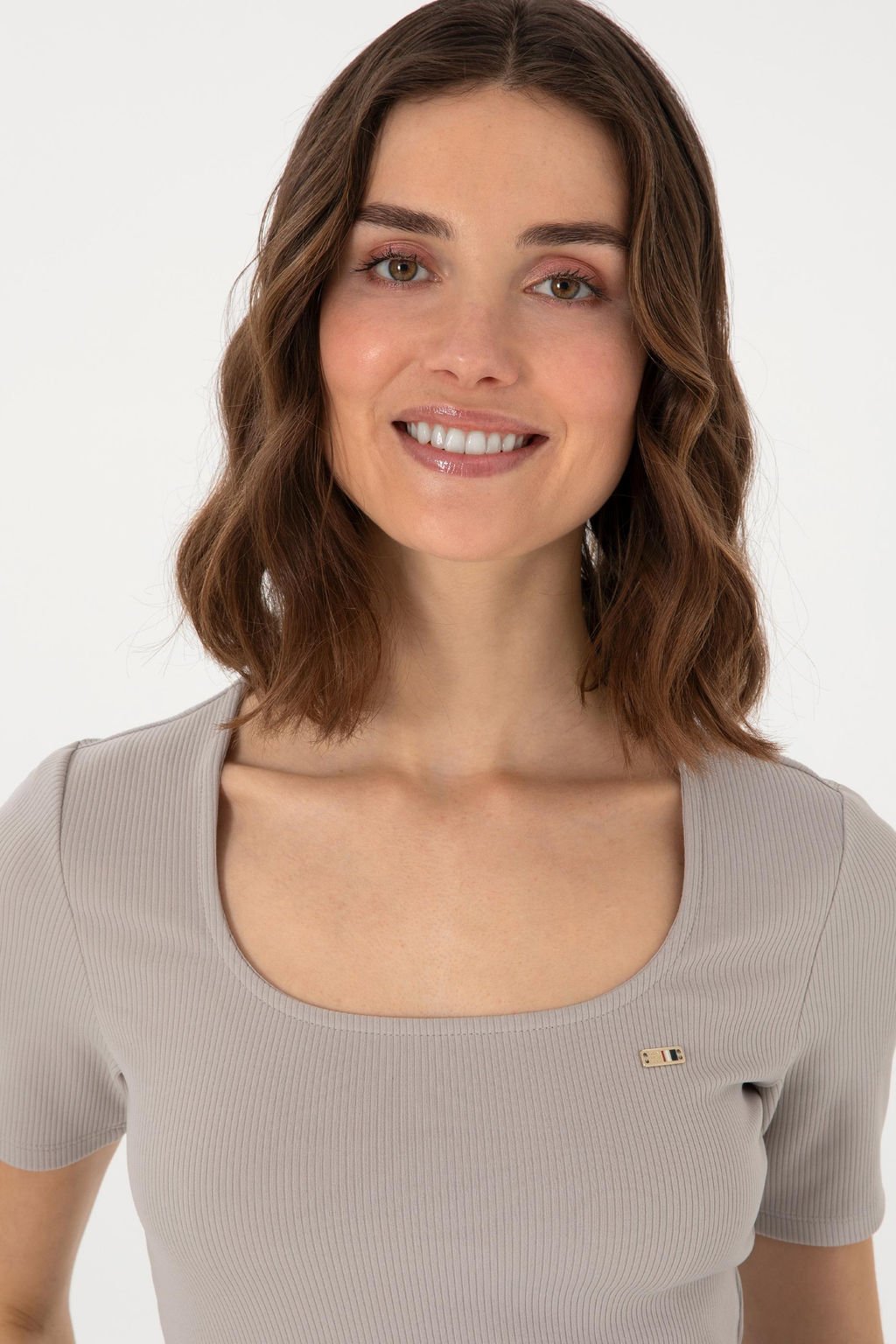 Kad_n Gri Melanj Ti__rt Sepette S_rpriz _ndirim - U.s. polo assn фото 2