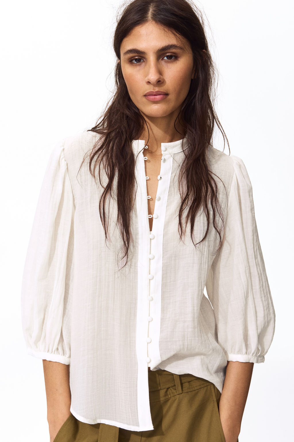 Blusa con mangas globo - H&m фото 3