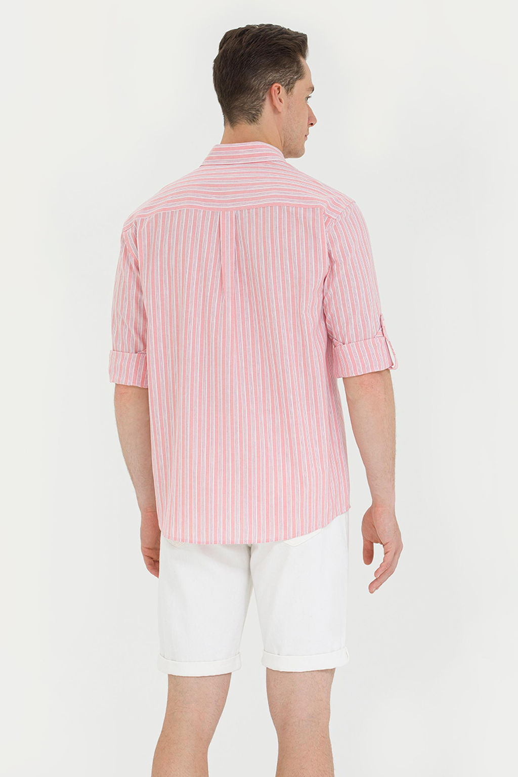 U. S. Polo Assn Мужская рубашка лосося в белую полоску - U.s. polo assn фото 19