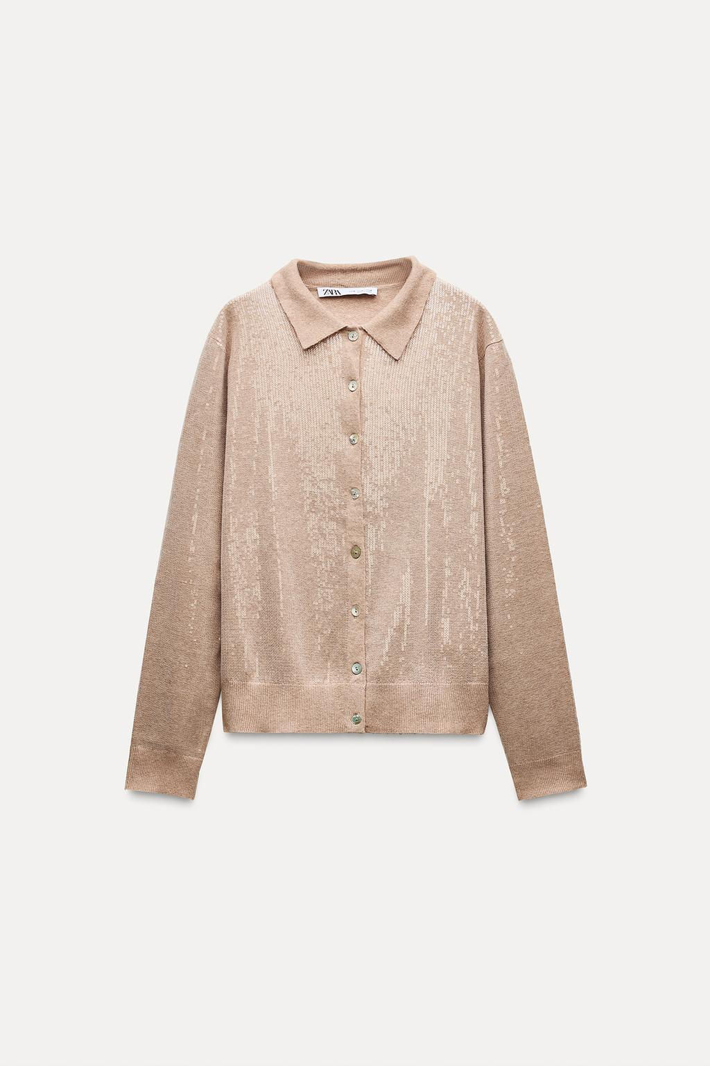 SEQUINNED KNIT CARDIGAN - Zara фото 7