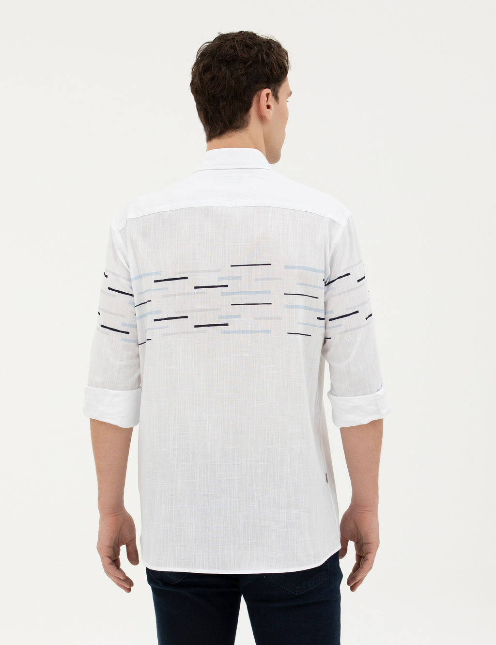 Lacivert Slim Fit Uzun Kollu G_mlek