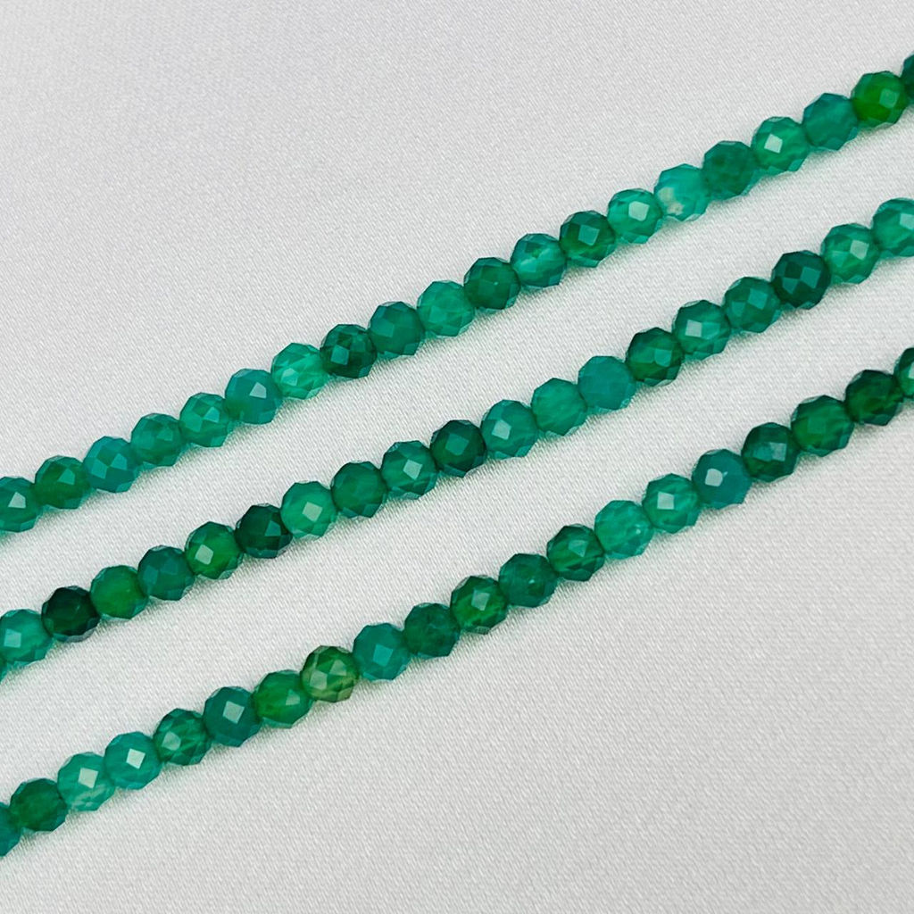 Бусины для украшений из зеленого Агата тон. (118 бусин)