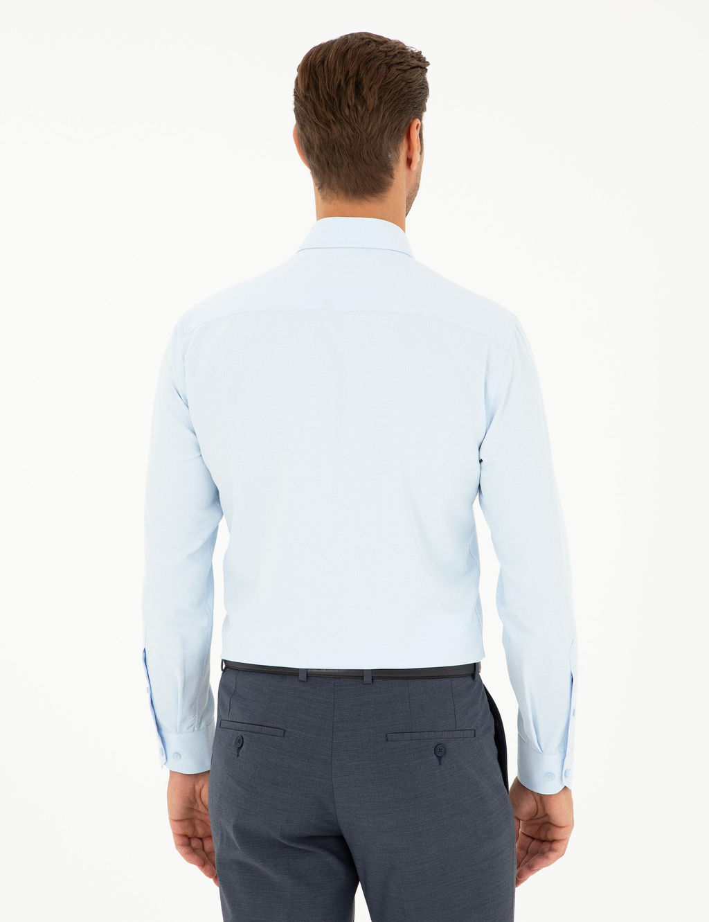 A__k Mavi Slim Fit Arm_rl_ Uzun Kollu G_mlek