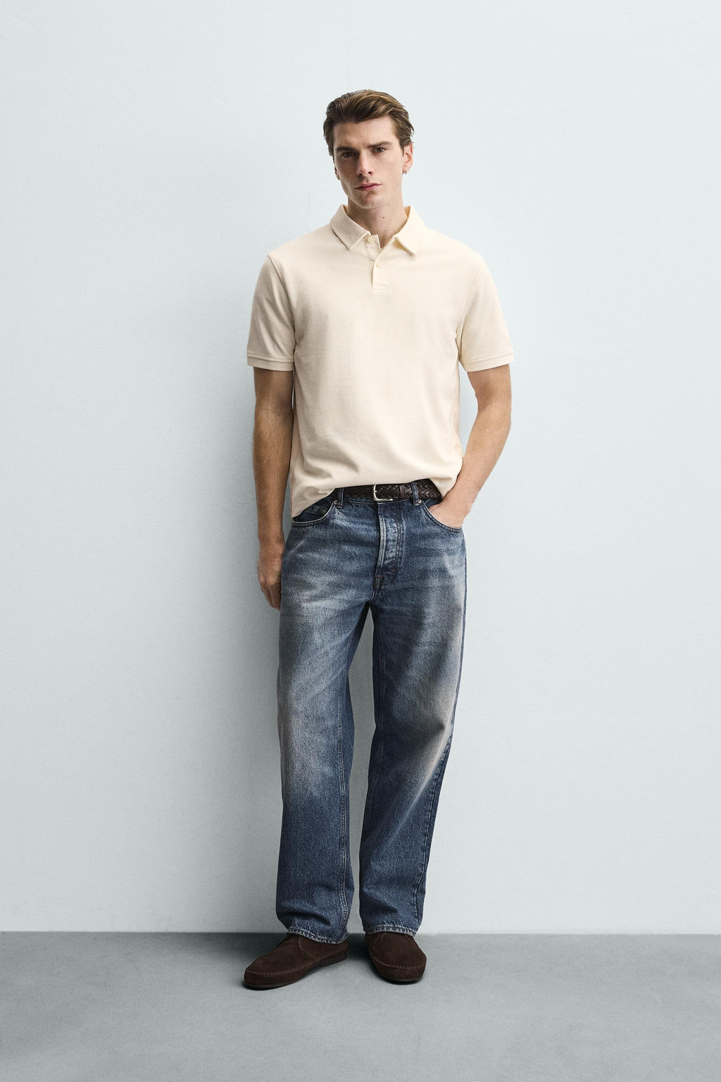 REGULAR FIT TEXTURED POLO SHIRT - Zara фото 10