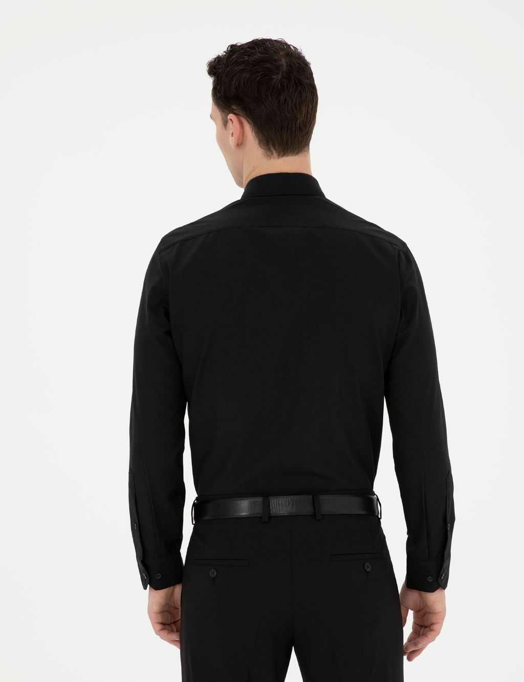 Рубашка Pierre Cardin Slim Fit черная длинный рукав