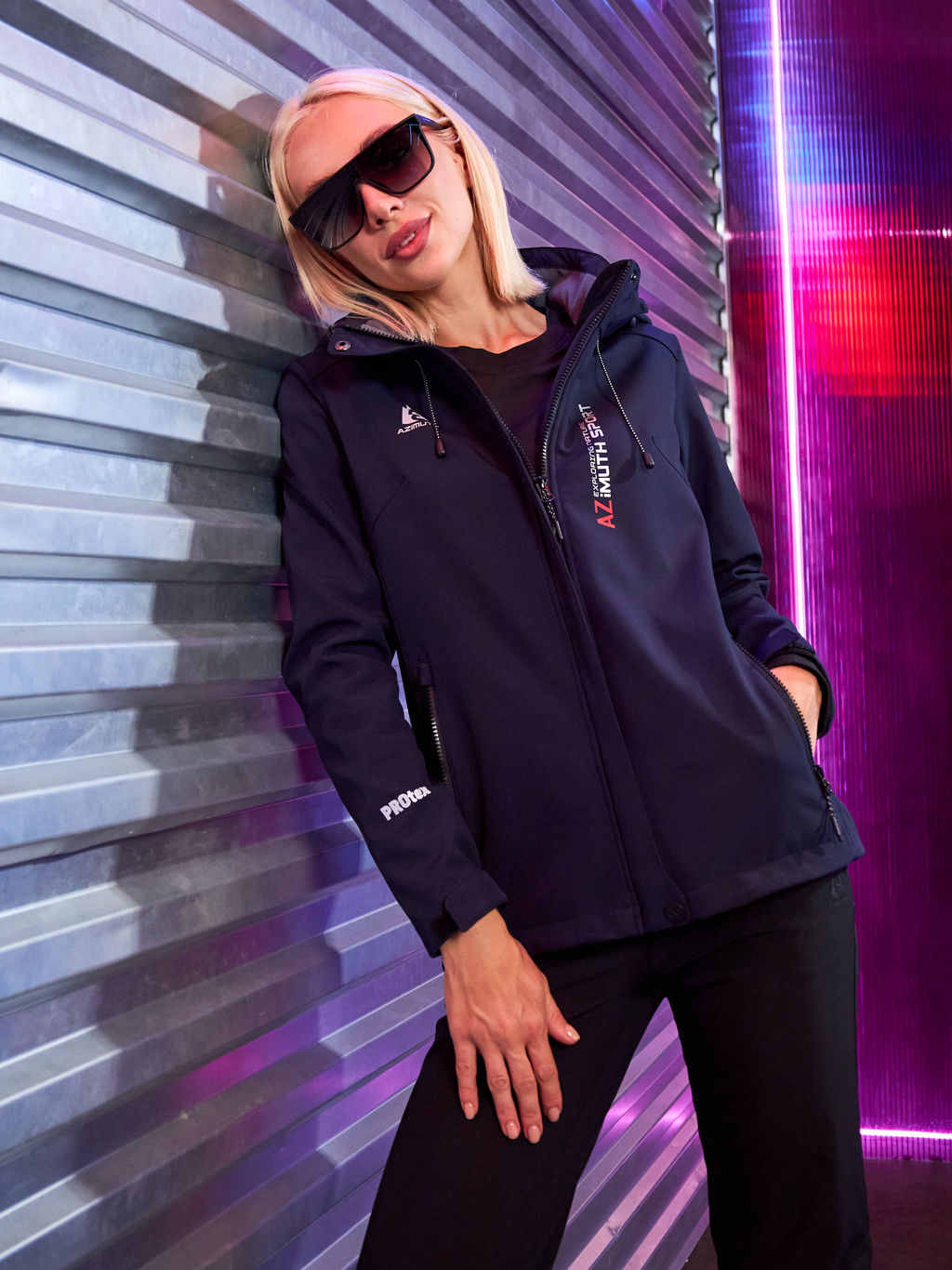 Женская мембранная куртка виндстоппер на флисе Azimuth Сияние 124/23983_709 Темно-Синий  фото 24