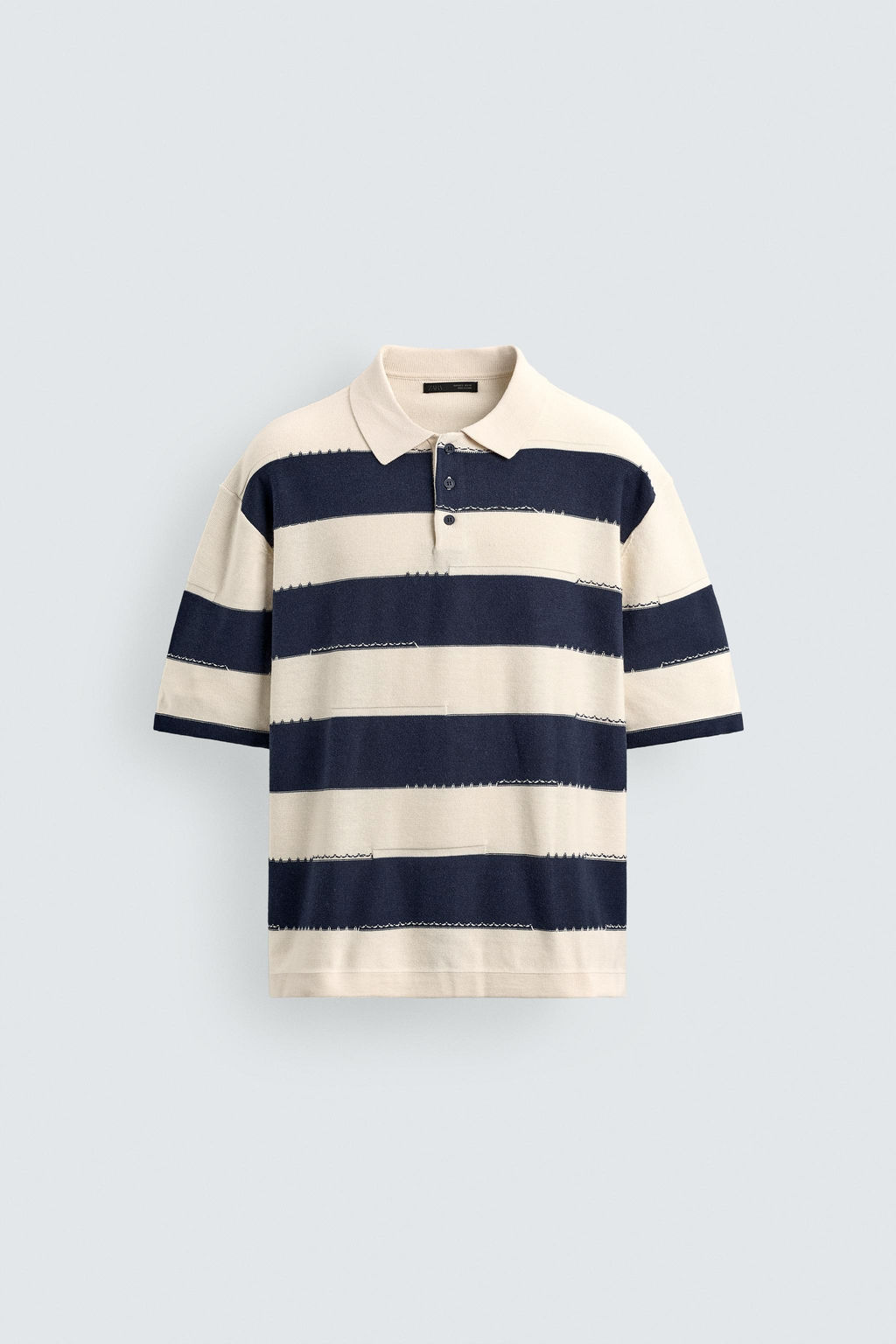 POLO PUNTO RAYAS IRREGULARES / Marino