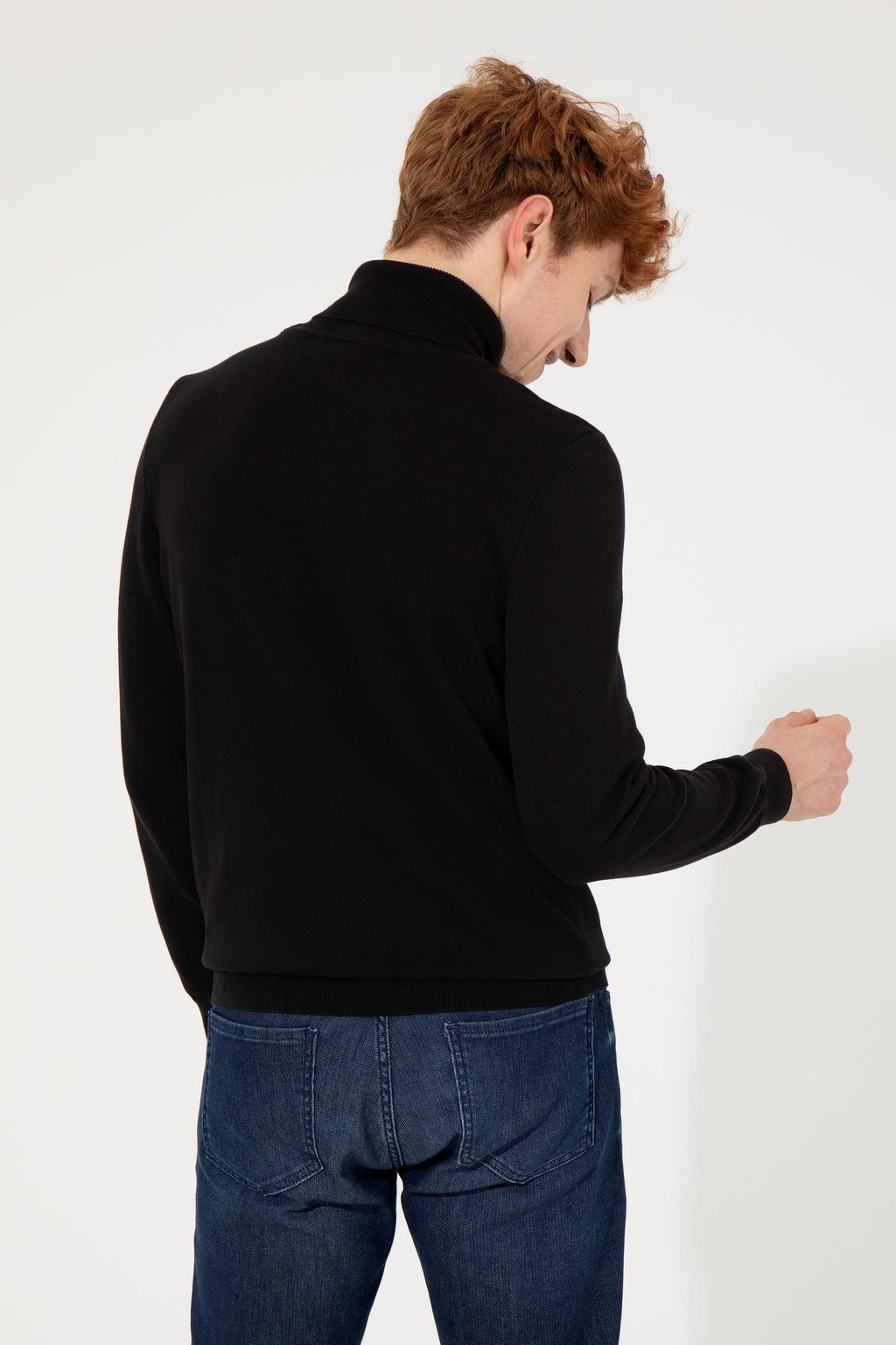 U. S. Polo Assn Мужской черный базовый свитер - U.s. polo assn фото 5