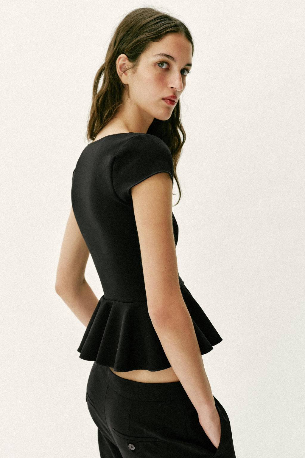 TOP PEPLUM BOTONES / Negro - Zara фото 5