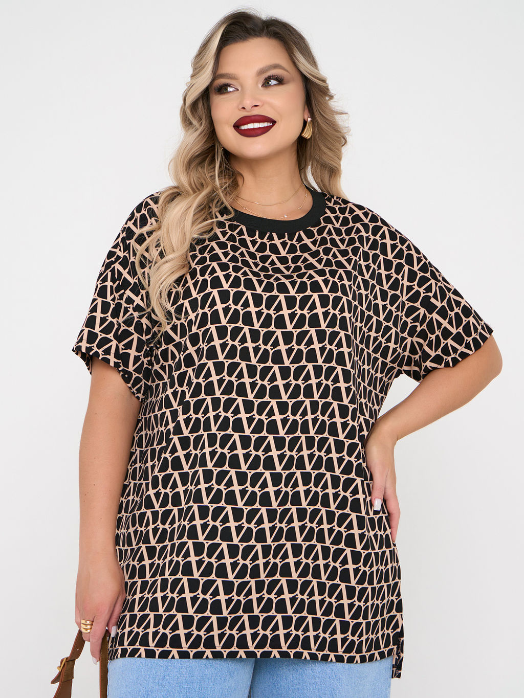 Блузка 0087-29 черный муар