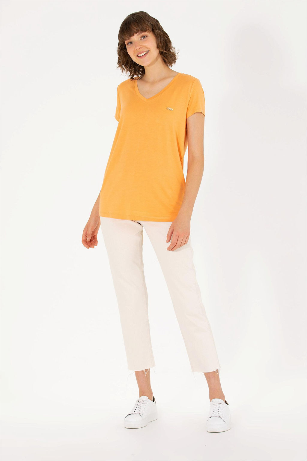 Женская оранжевая футболка Basic - U.s. polo assn фото 11