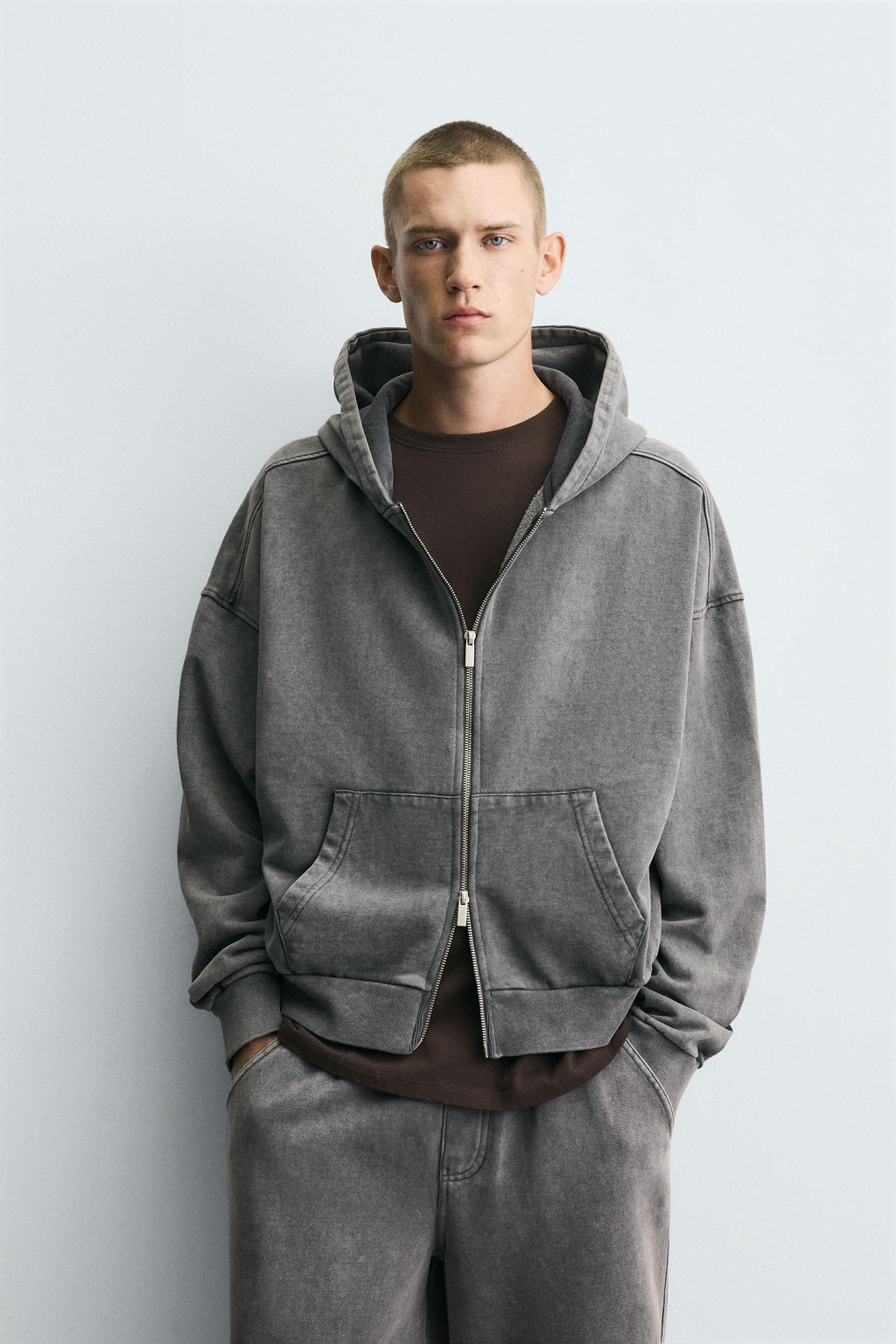 WASHED ZIP HOODIE - Zara фото 11