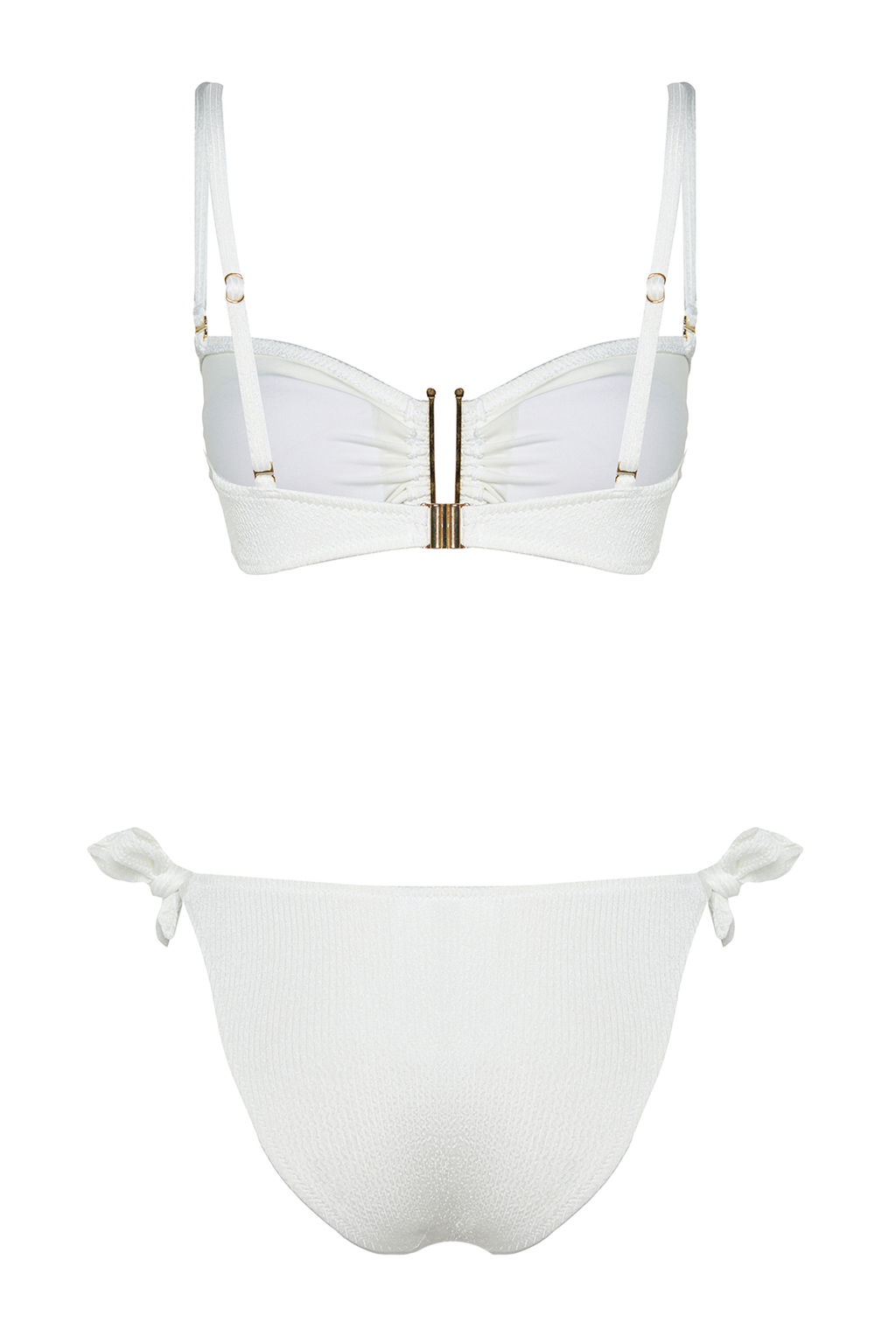 TRENDYOLMILLA Ekru Straplez Aksesuarl? Dokulu Regular Bikini Tak?m? TBESS24BT00019  фото 15