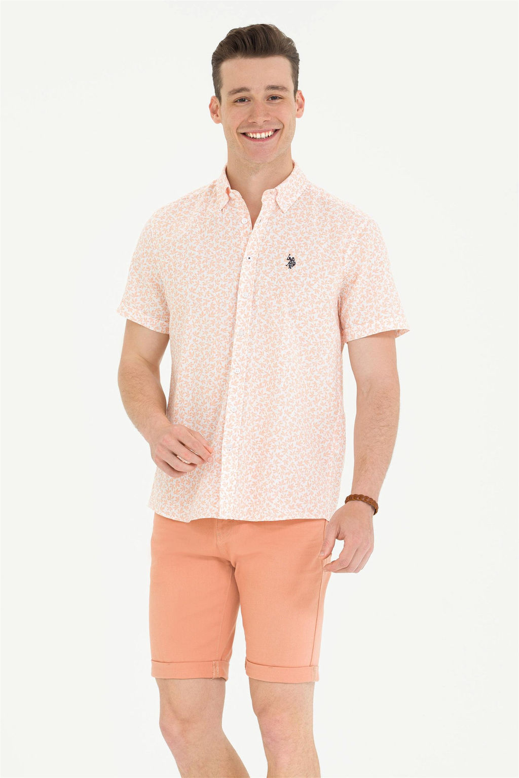 U. S. Polo Assn Мужская желтая рубашка с коротким рукавом - U.s. polo assn фото 10