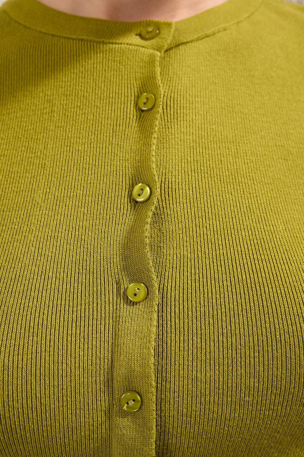 Yag Yesili Bisiklet Yaka Triko Ince Bluz TWOSS25BZ00300