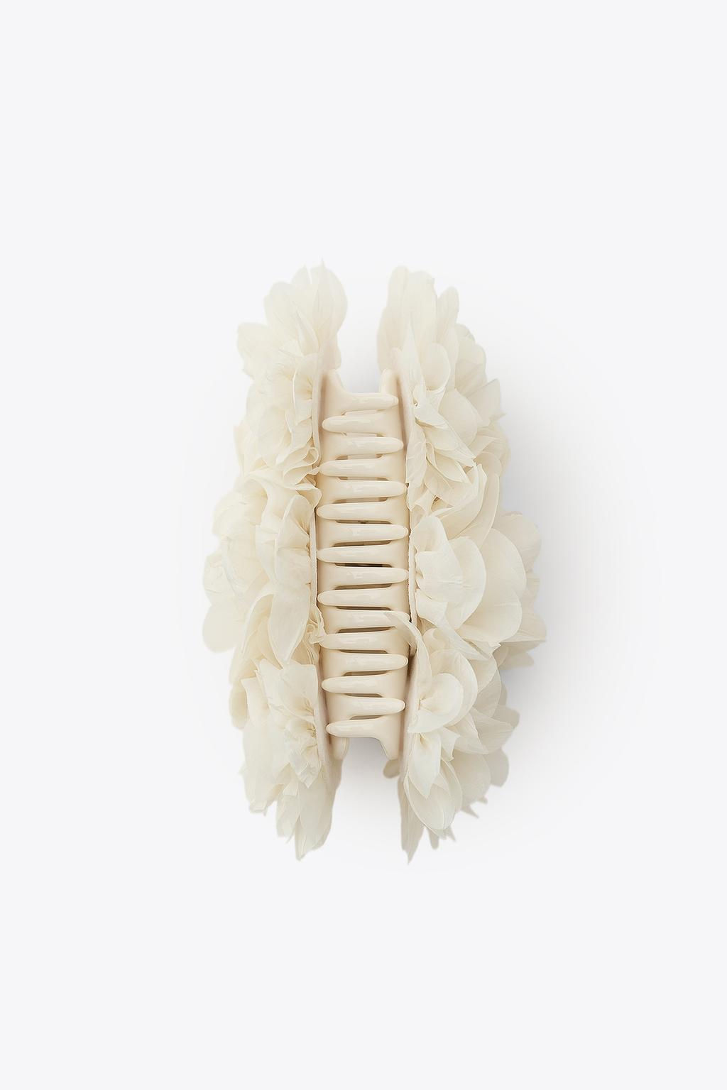 ORGANZA FLOWER SHEEPSKIN CLIP - Zara фото 4