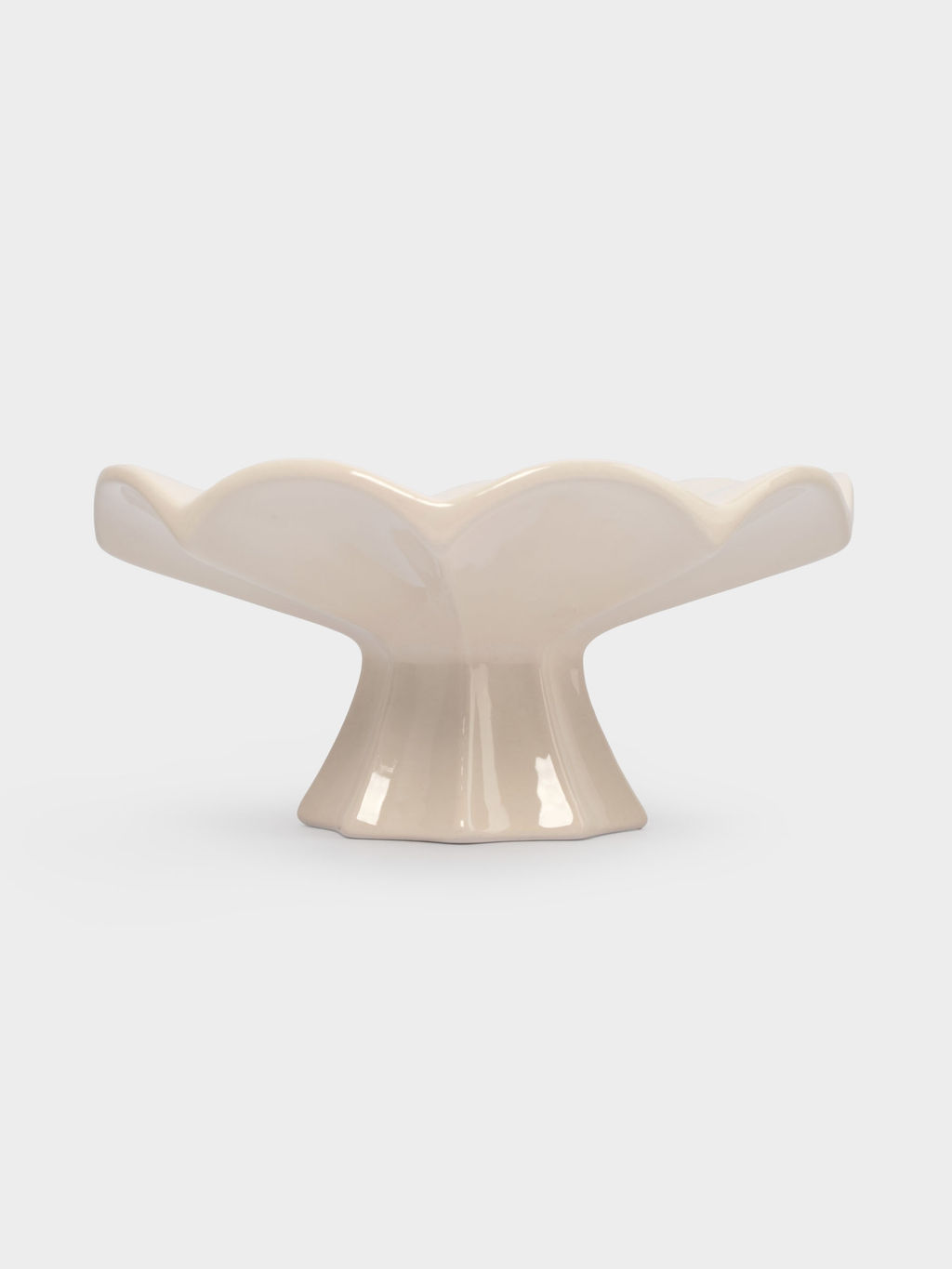 Ваза для фруктов, 24х11 см, на ножке, керамика, молочная, Волнистый край, Zephyr - Anna lafarg фото 2