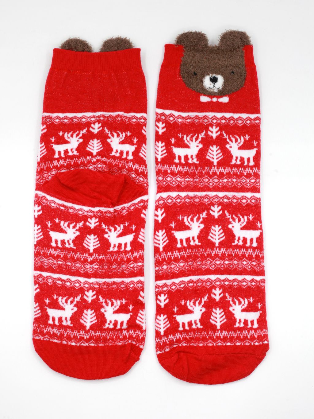 Носки НГ р.35-40 Red christmas Мишка - Krumpy фото 2