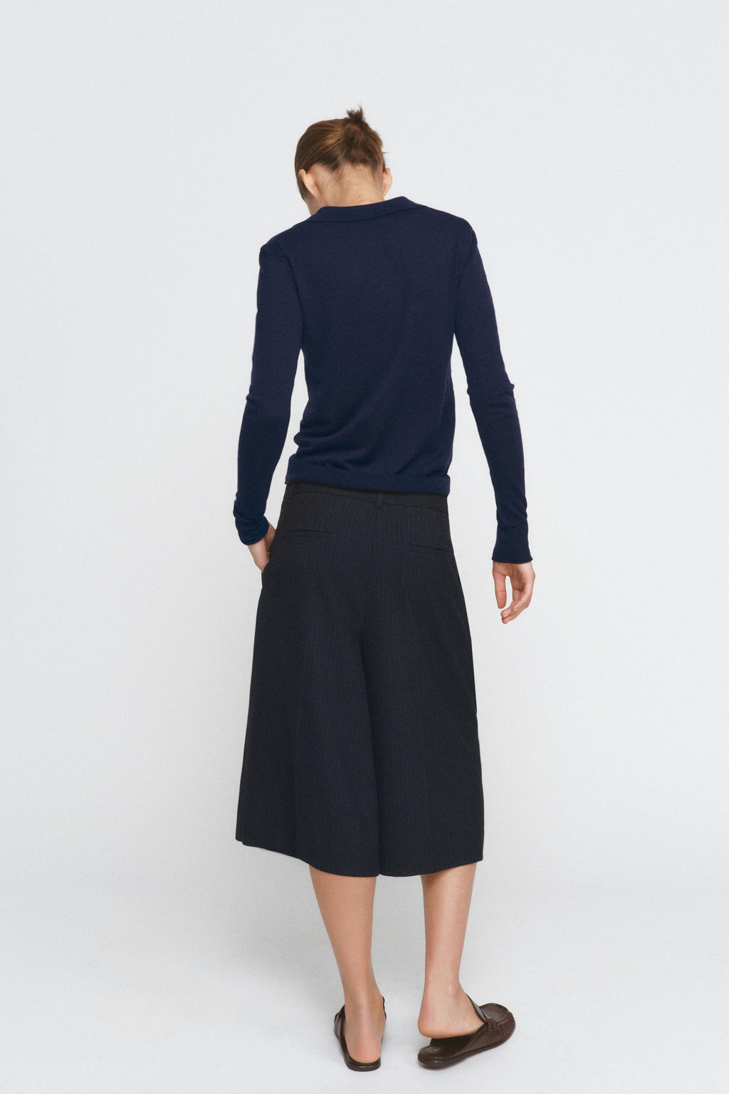 ZW COLLECTION PINSTRIPE PLEATED BERMUDA SHORTS - Zara фото 3