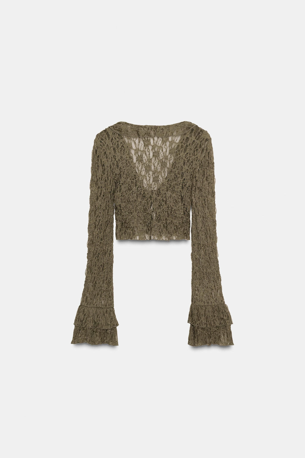 SHORT LACE JACKET WITH RUFFLES - Zara фото 8