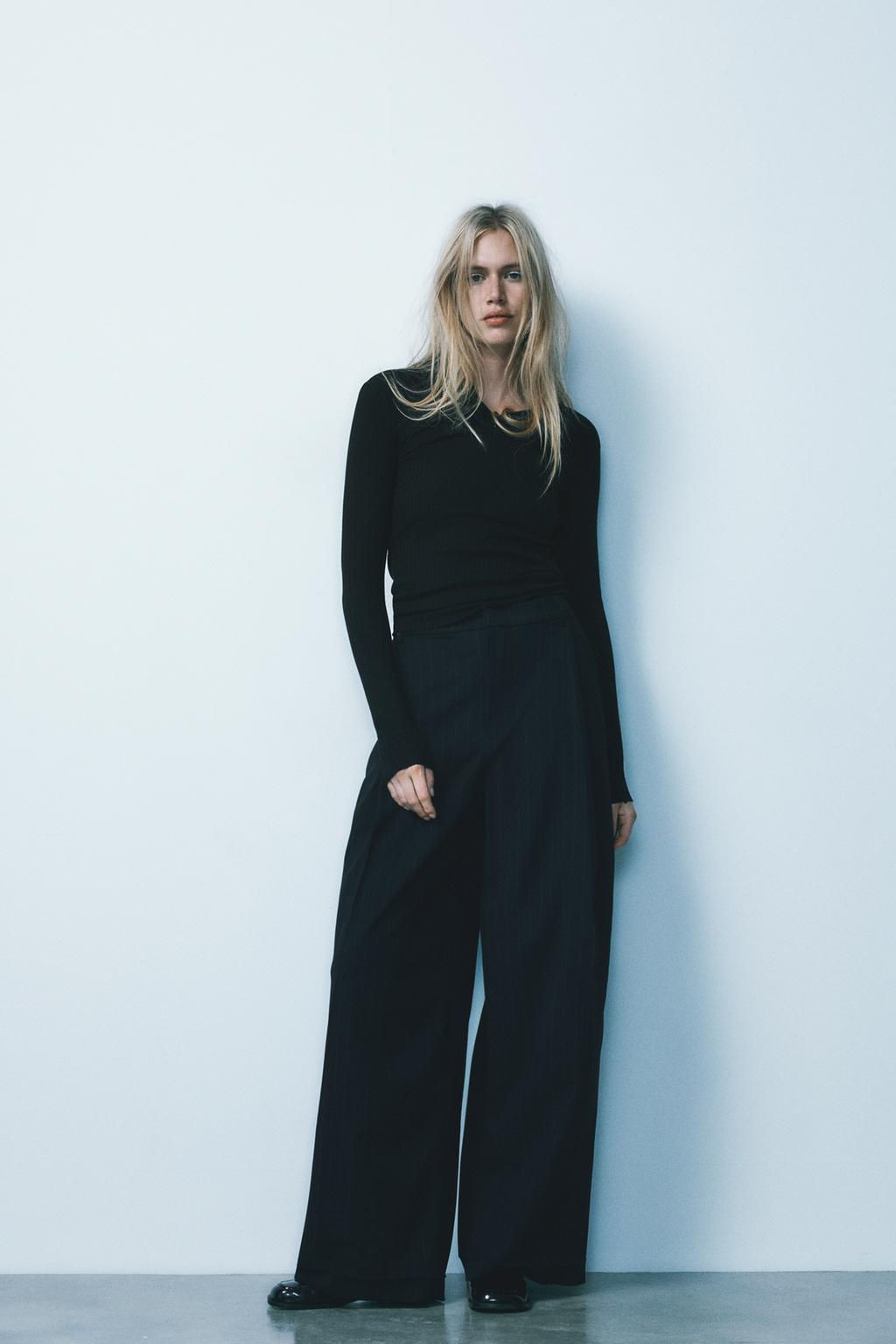 RIBBED POLO NECK T-SHIRT - Zara фото 9