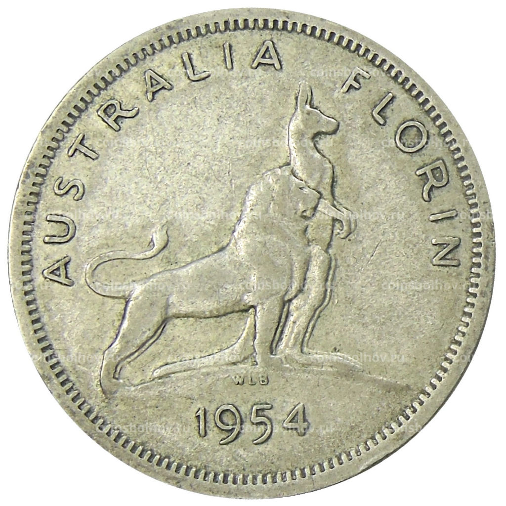 1 флорин (2 шиллинга) 1954 года Австралия  Королевский визит Елизаветы II