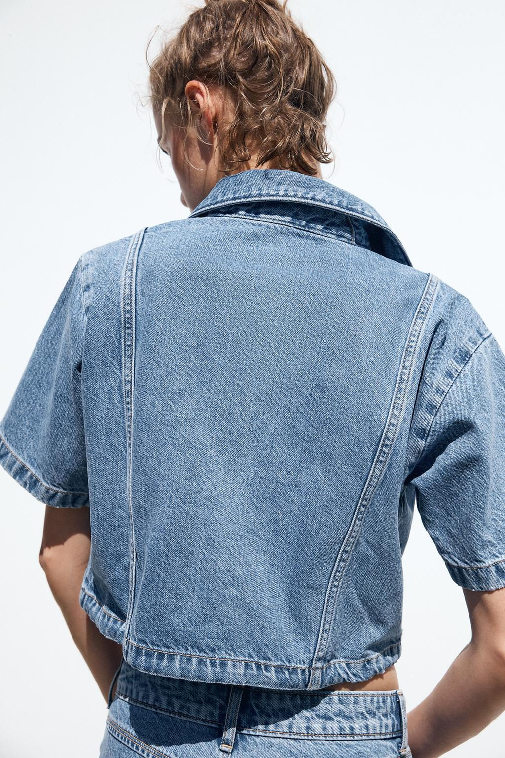 Z1975 CROPPED DENIM SHIRT - Zara фото 4