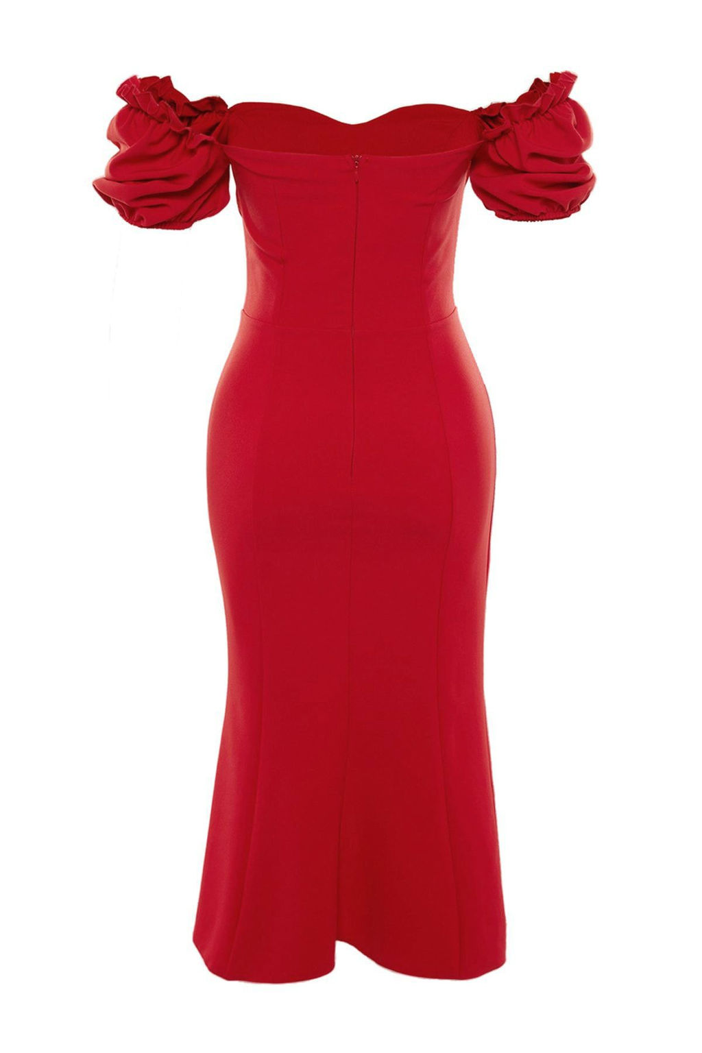 TRENDYOLMILLA Bridal Ekru Dokuma Abiye Gece Elbise TPRSS21EL0053  фото 8