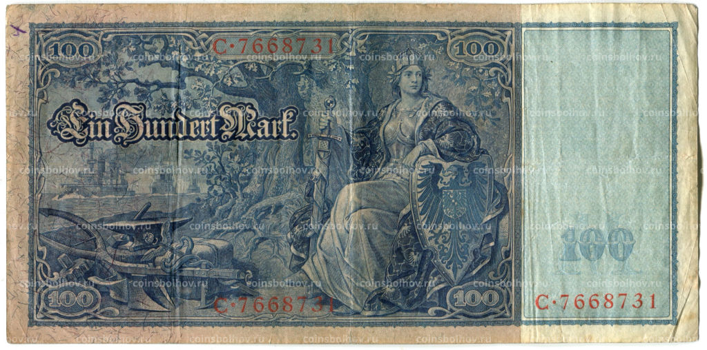 Банкнота 100 марок 1910 года Германия