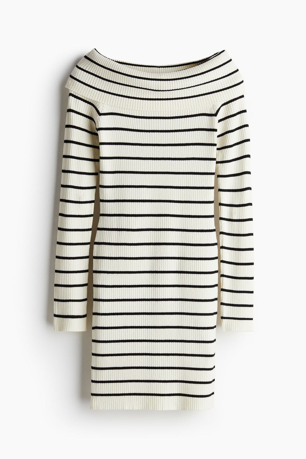 Vestido off-the-shoulder en punto de canale - H&m фото 4