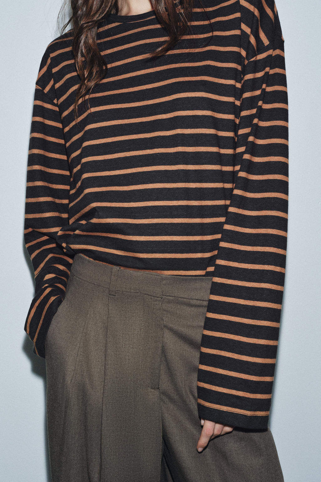 STRIPED LONG SLEEVE T-SHIRT - Zara фото 5