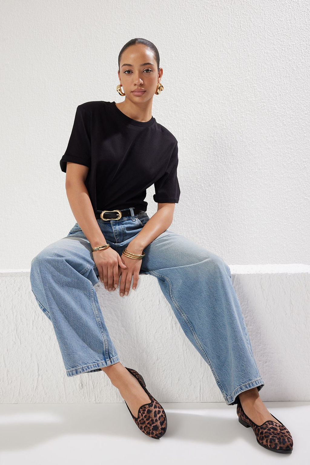 Trendyol Shoes Leopar Desenli Kahverengi Esnek Taban Kad?n Babet TAKSS25BE00021 - Trendyolmilla фото 3