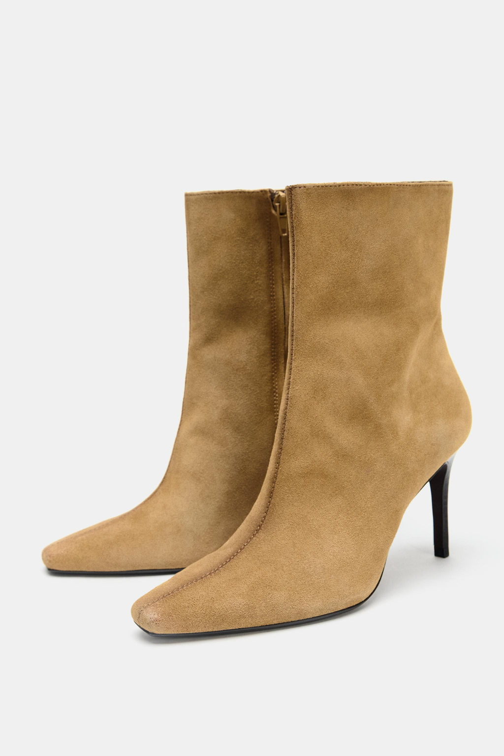 SPLIT SUEDE STILETTO HEEL ANKLE BOOTS - Zara фото 9