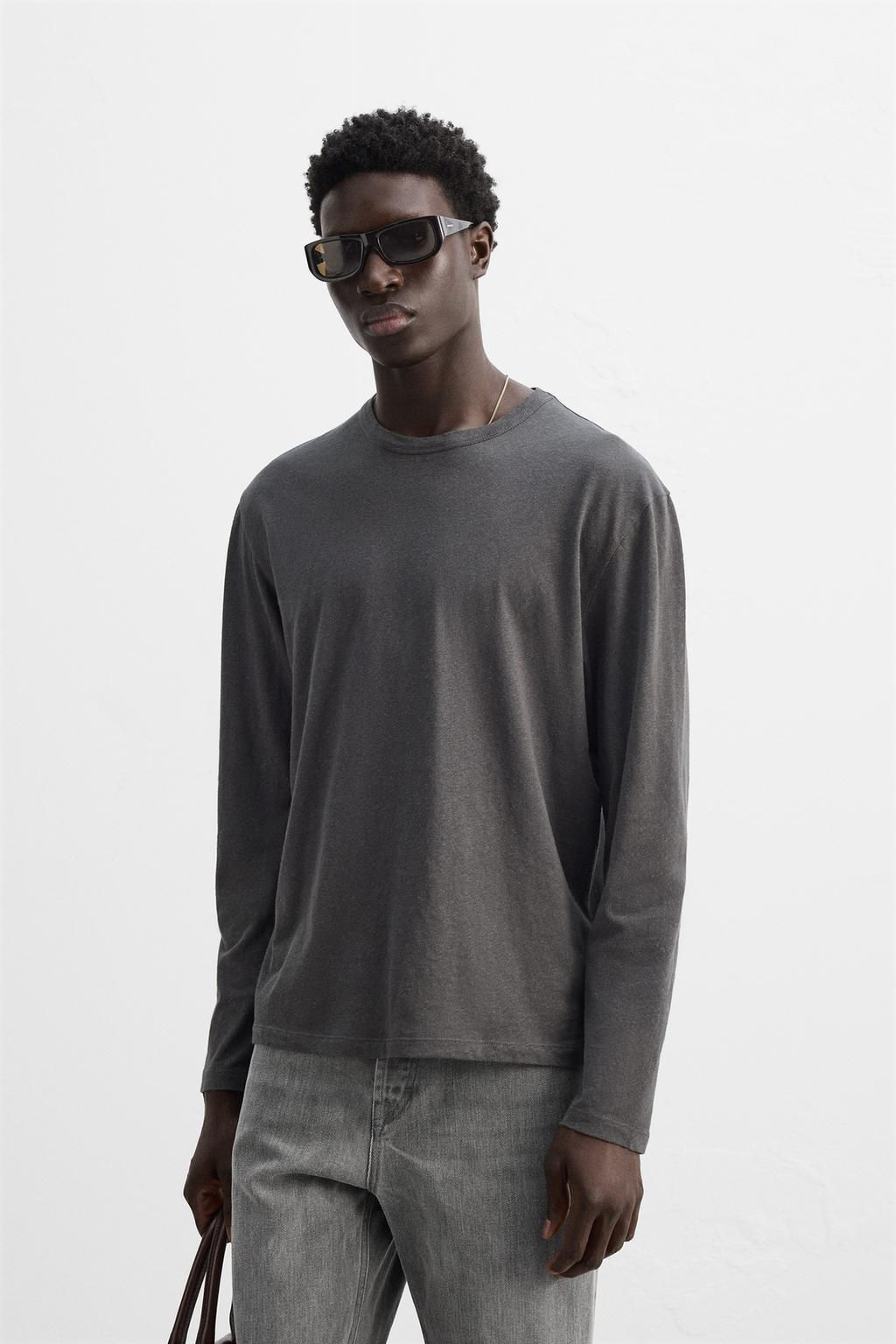 COTTON - HEMP T-SHIRT - Zara фото 4