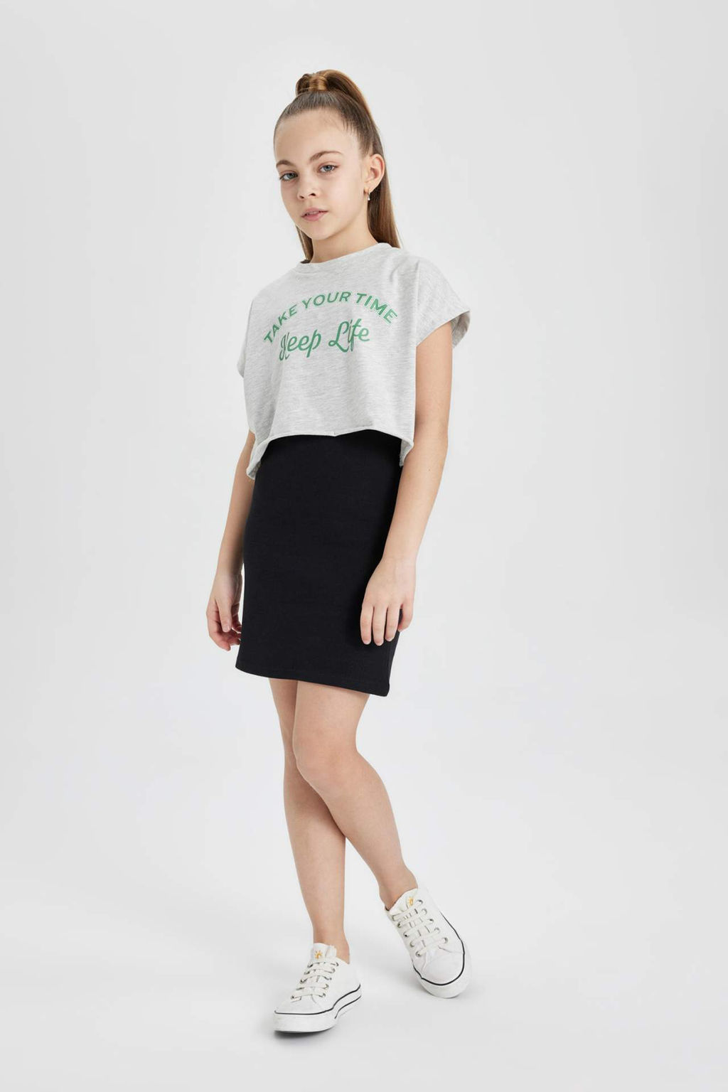 K?z Cocuk Fitilli Kaskorse K?sa Kollu Elbise - Defacto фото 2