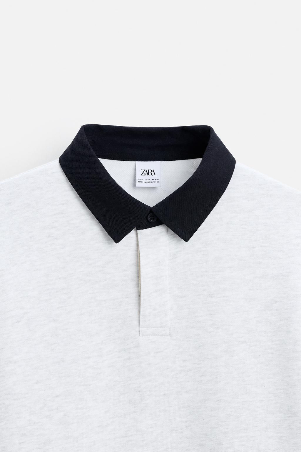 CONTRAST COLLAR POLO SHIRT - Zara фото 32