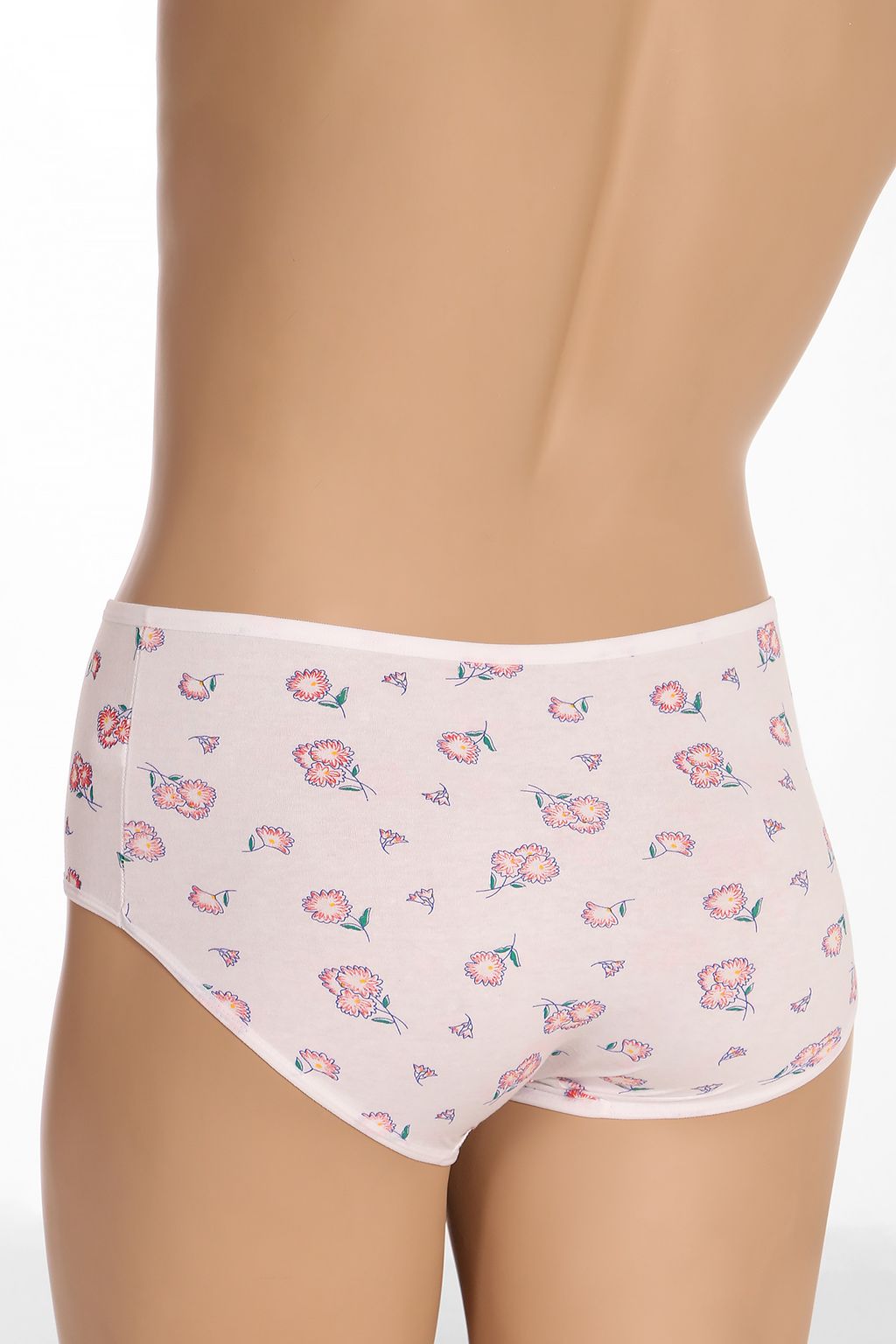 Трусы женские больших размеров белые с цветами - Almond фото 2