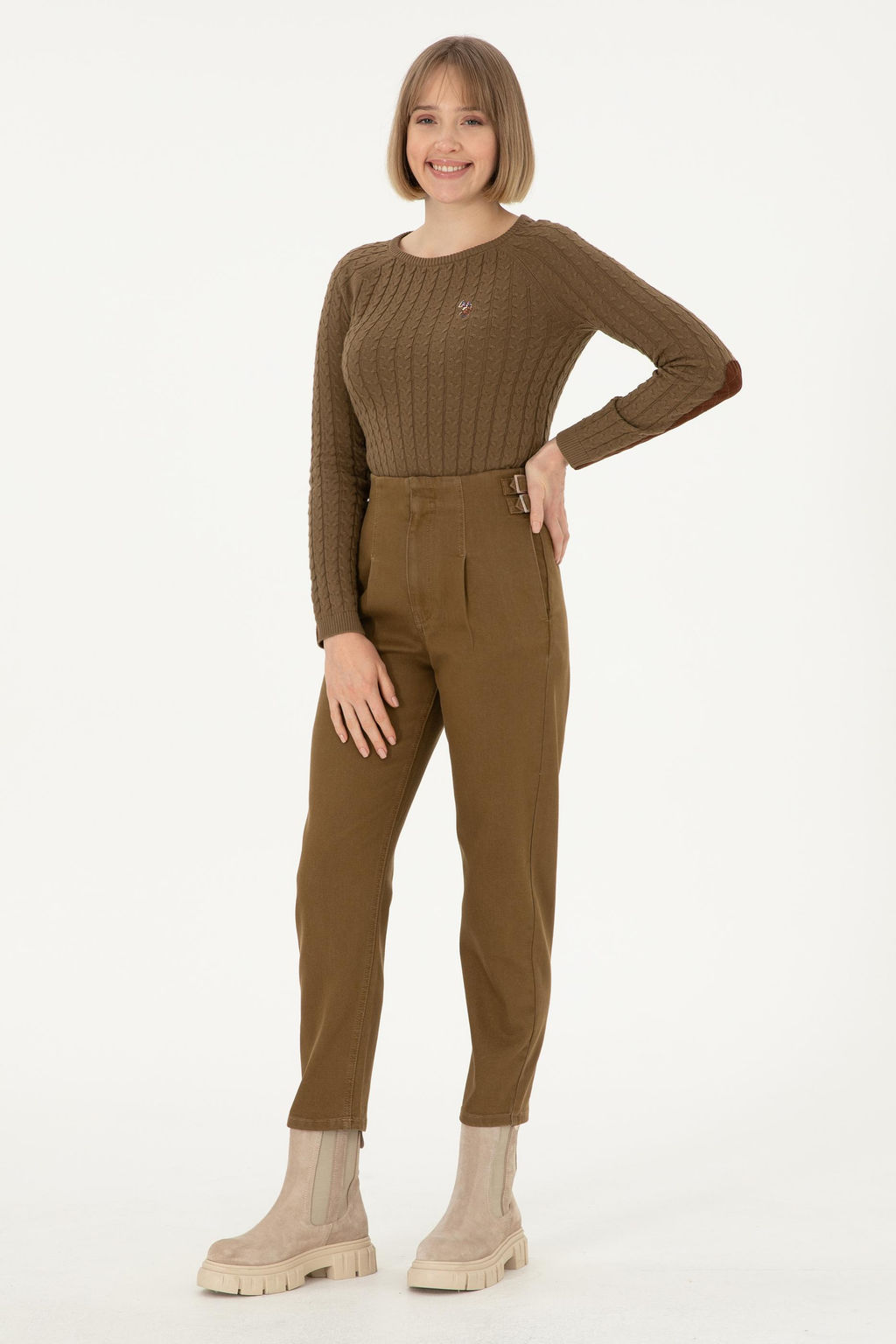 Женские джинсовые брюки светло-коричневого цвета Неожиданная скидка в корзине - U.s. polo assn фото 3