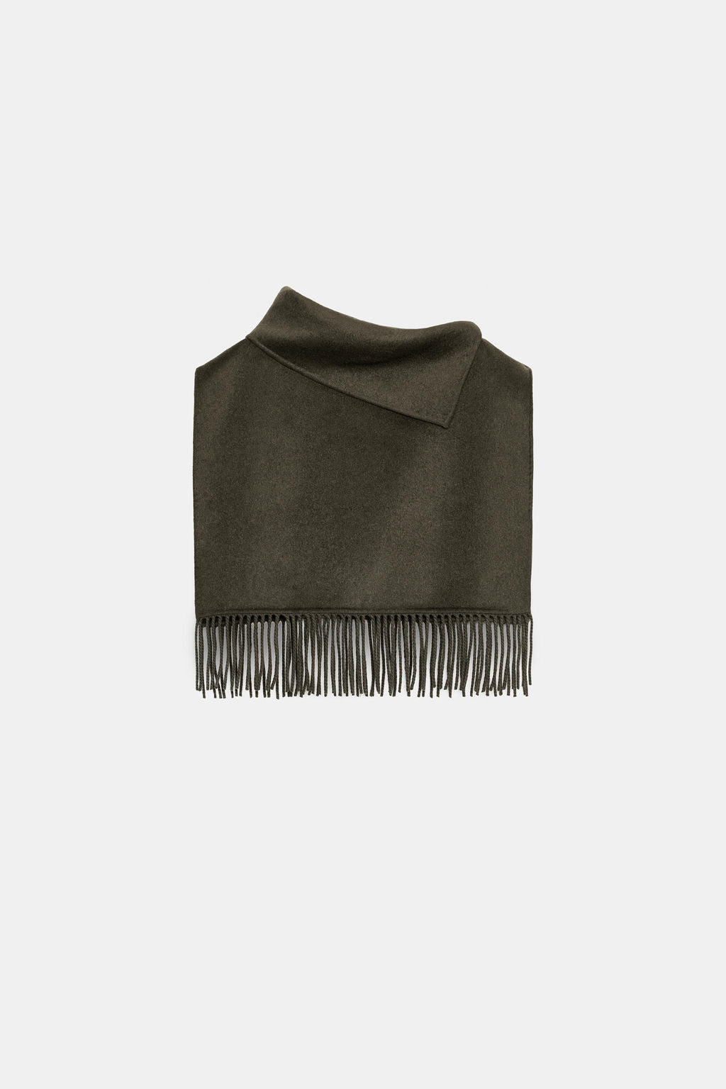 SHORT WOOL FRINGED CAPE - Zara фото 4