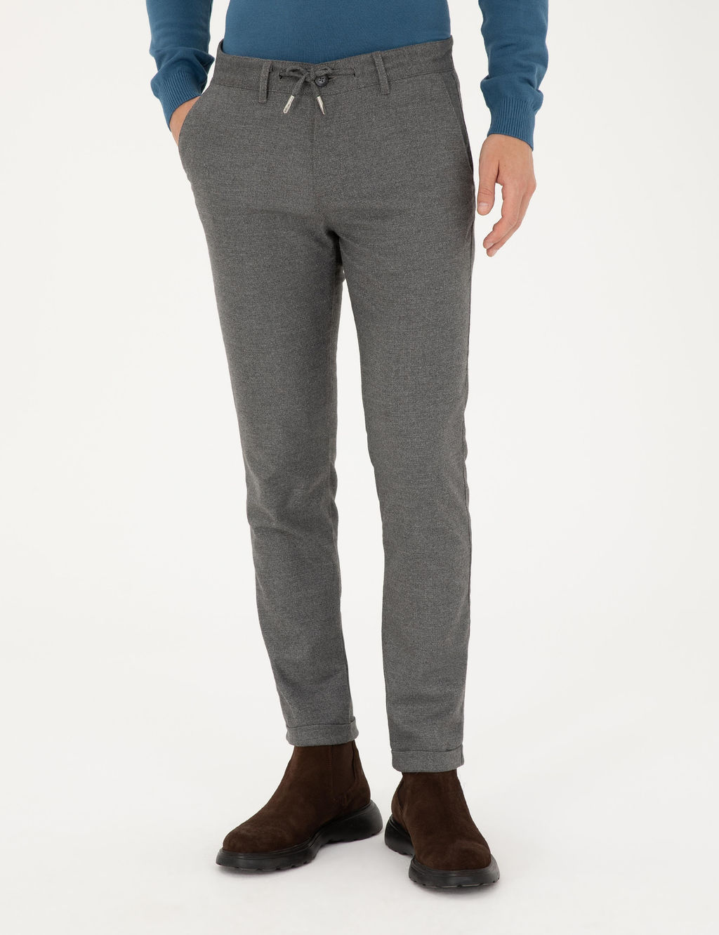 Gri Slim Fit Kanvas Pantolon - Pierre cardin фото 2