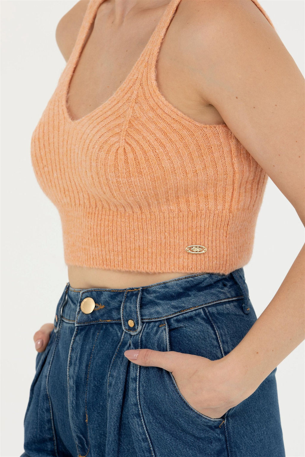 U. S. Polo Assn Женский пудровый свитер с v-образным вырезом - U.s. polo assn фото 6