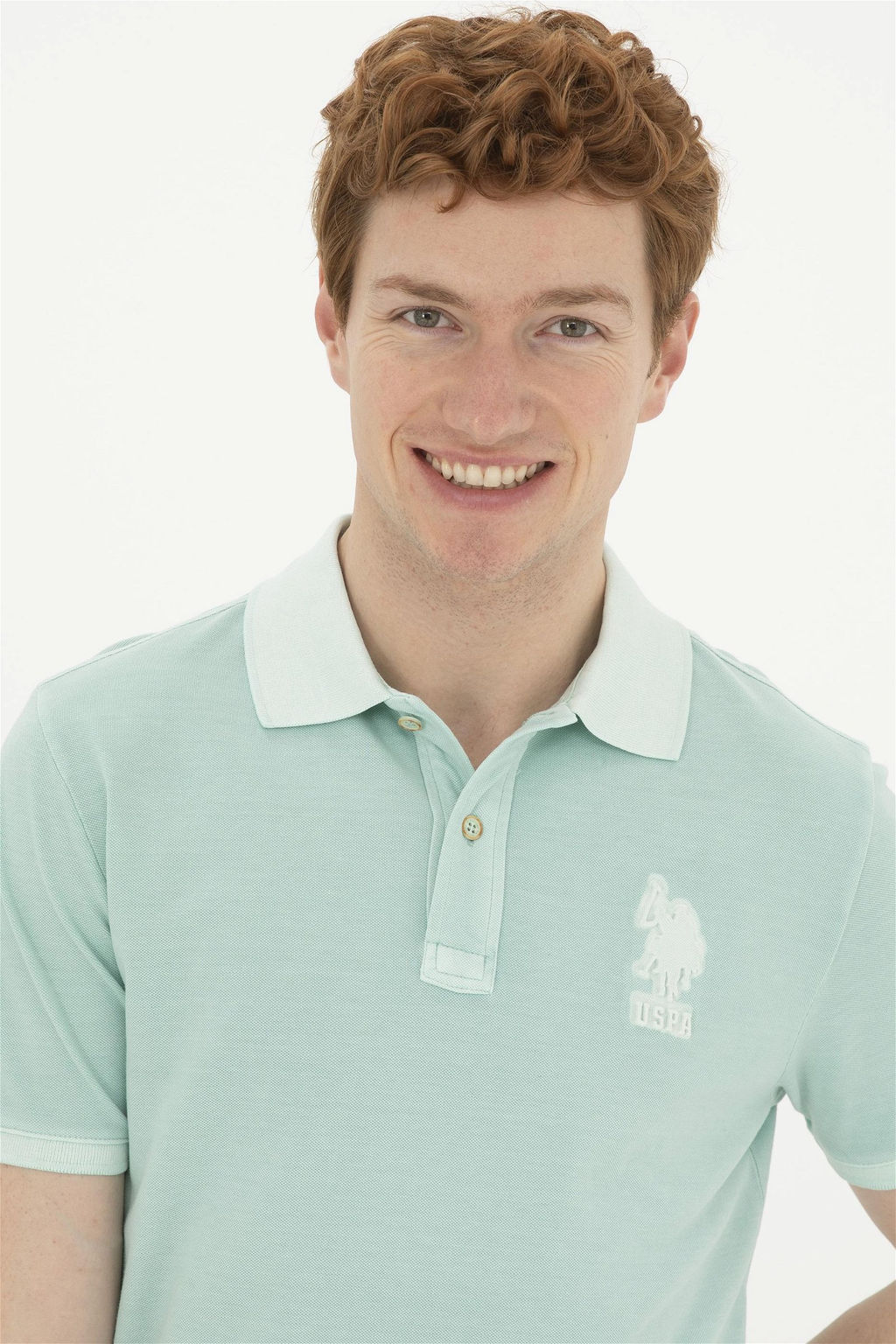 Мужская базовая футболка цвета водного зеленого цвета - U.s. polo assn фото 2