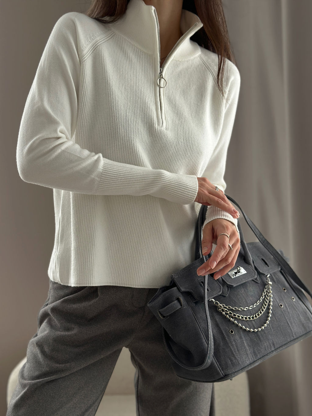 Свитер Саймон (белый) One Size - Nadi bordo фото 7