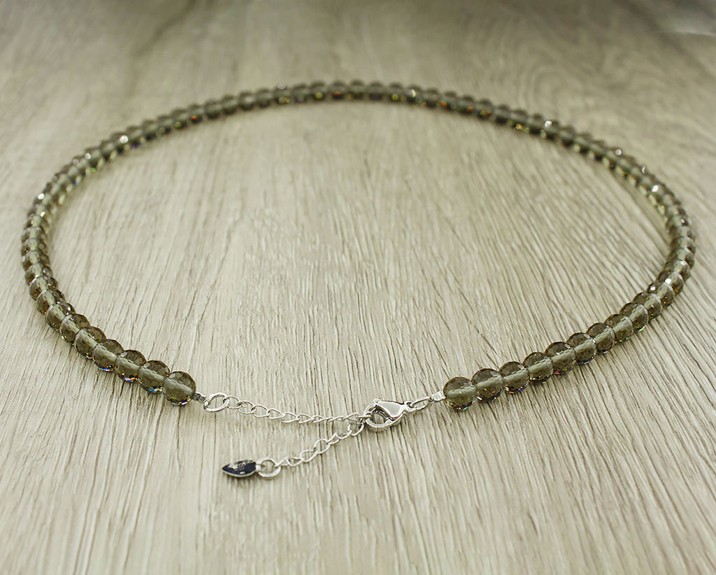 Султанит, круглые гранёные бусины 6мм "Соблазн", бусы длиной 45...51см