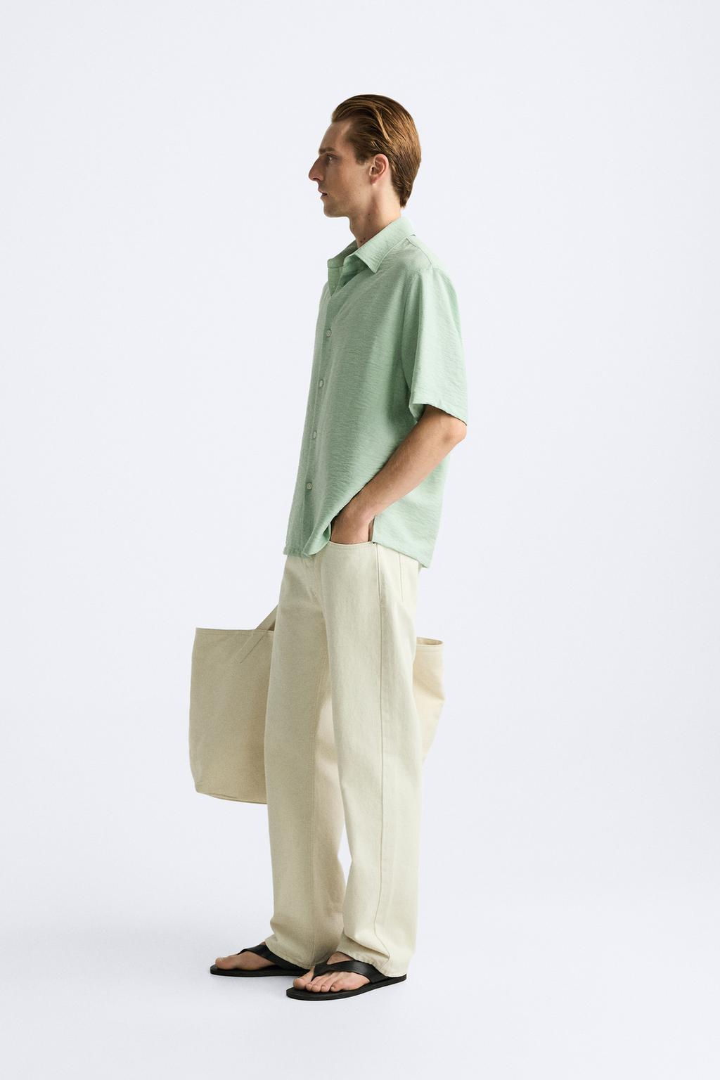 DOKULU VISKOZ KARISIMLI GOMLEK - Zara фото 14