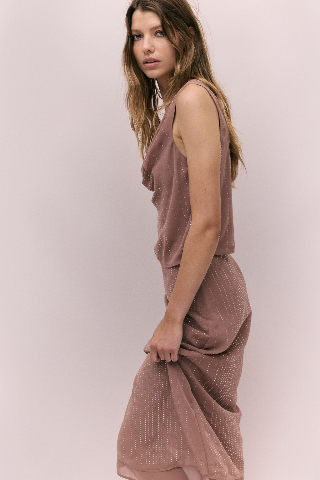 Falda de gasa con strass - H&m фото 4