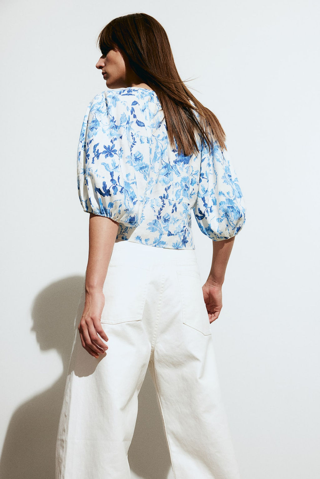 Blusa en mezcla de lino - H&m фото 3