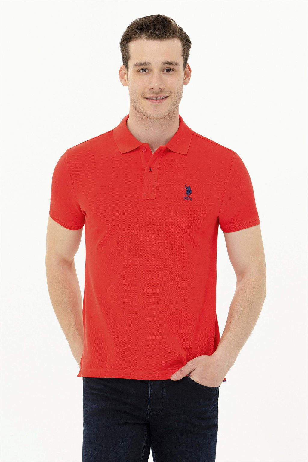 Мужская красная базовая футболка - U.s. polo assn фото 8