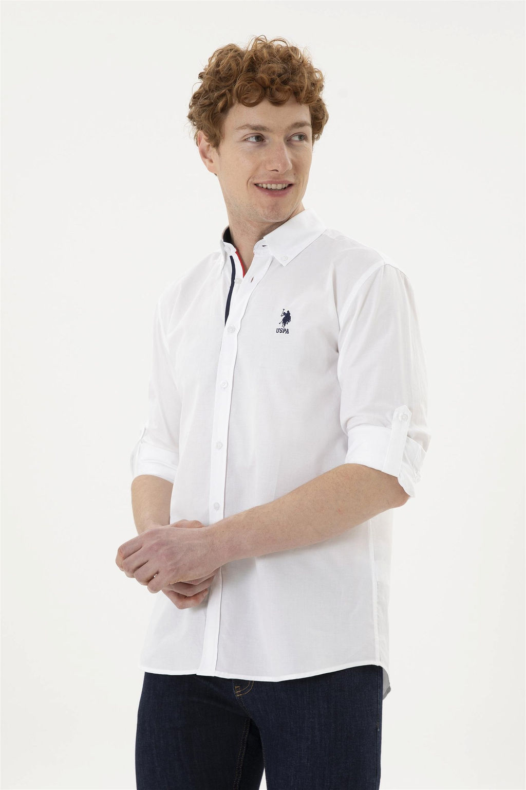 Мужская белая рубашка с длинным рукавом - U.s. polo assn фото 3